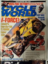 MAY 1998 CYCLE WORLD MAGAZINE, SUZUKI TL1000R, KAWASAKI ZX-6R, HONDA VFR800 picture