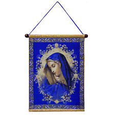 Virgin of Sorrows - Hanging Tapestry Icon, 14 Inch Tall Including Hanger Part picture