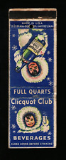 Vintage Matchbook Clicquot Club Beverages picture