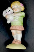 Vintage 1983 Enesco Growing Up Girl With Puppy Age *2” Blonde Porcelain Figurine picture