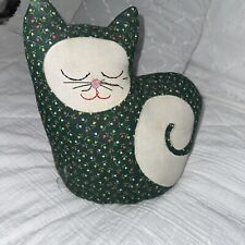 Vintage Handmade Kitty Cat Stuffed Christmas Pillow Doorstop 12
