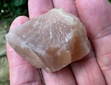 PEACH SUNSTONE ROUGH UNPOLISHED CRYSTAL STONE 35mm x 32mm ID CARD picture