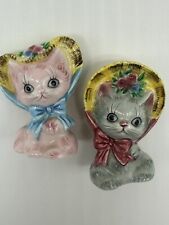Kittens Bonnets Cats PY Japan Salt and Pepper shaker vintage Anthropomorphic picture
