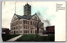 Postcard Taylorville IL Illinois Court House Christian County c1908 picture
