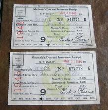 1945 Union lot of 2 Receipts Mechanic's Trades Council A F of L Union  picture
