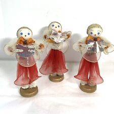 VTG JAPAN 3 Pc Delta Novelty Pipe Cleaner Tuille Ornaments Choir Singers Glitter picture