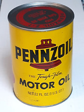 Excellent Unopened Pennzoil SAE 30 Motor Oil Can, Tough-Film, Free Delivery picture