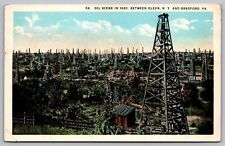 Oil Scene 2880 Between Olean NY New York Bradford PA WB Postcard UNP WOB Note picture