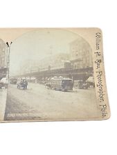 Bowery Elevated Trail Trolley Horse Drawn Wagon Action New York Photo SV1A Rau picture