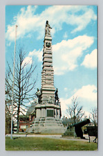 Postcard Nashua New Hampshire Soldiers Sailors Monument Military Street View NH picture