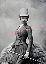 Vintage 1910's Photo reprint of Edwardian Era African American Woman Equestrian  picture
