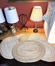 Balinese Rattan Placemats Thick Oval Hand Woven Natural, Set Of Six picture