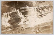 Bennington VT Logged Dam Scene Trout Fishing 1908 Vermont Postcard P22 picture