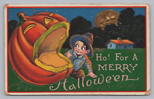Postcard Merry Hallowe'en Boy JOL Barton & Spooner Melrose Park IL 1914 B704 picture