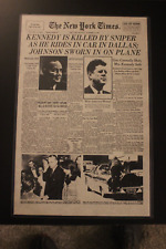 New York Times JFK Kennedy Shot Assassinated - 11 x 17 Front Page Poster  picture