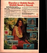 1972 Print Ad Sheraton Waikiki Beach Hawaii Pinup Girl Brunette Hawaiian Sexy d8 picture