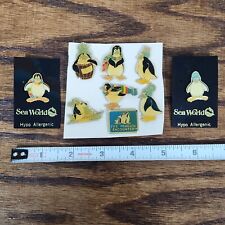 Vintage Genuine Sea World Pete Penguin Pin Lot of 9 Metal Pinbacks Set Encounter picture