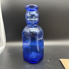 Vintage Cobalt Blue Glass Brookfield Baby Top Milk Bottle 1 Quart A4 picture