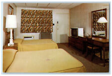 c1960's A-B-C Motel Interior Bedroom Michigan City Indiana IN Vintage Postcard picture
