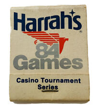 Harrahs 84 Games Casino Tournament Matchbook Match Box Vintage Matches Reno  picture