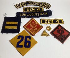 VINTAGE LOT OF 10 CUB SCOUT B.S.A. PATCHES & GOLD STAR EAST CLEVELAND OHIO  picture