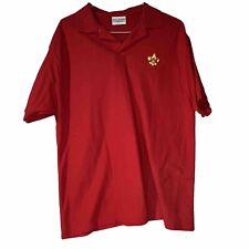 BSA Red Short Sleeve Polo Style 3-Button Shirt w/ FDL Embroidery Adult XL TS-285 picture