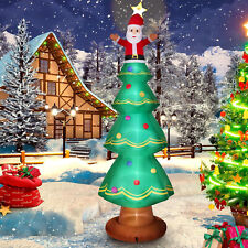Christmas Giant Santa Claus Tree Inflatable Decor Blow Up Lawn LED Holiday Yard picture