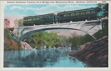 Stockton, CA: Train on Mokelumne River Bridge - Vintage California Postcard picture