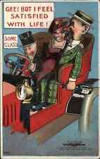Chauffeur Comic Short Man Drives Drunk Couple Embossed c1910s Postcard picture