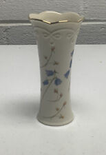 Vintage Lenox Blue Bells & Rose Floral Porcelain Bud Vase 5 in. picture