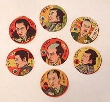 Lot of Seven Pre War Vintage Japanese Menko Cards- Japanese Men picture