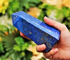 Large 140MM Natural Blue Lapis Lazuli Healing Egyptian 4 Faceted Obelisk Tower picture