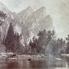 Antique 1870s Three Brothers Yosemite California Stereoview Photo Card P2268 picture