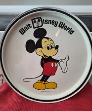 VTG Walt Disney World 1970s Mickey Mouse Metal Tin Tray Plate Vintage Souvenier picture