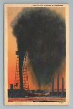 Oil Gushers in Oklahoma Postcard picture