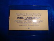  1980 John Anderson Presidential Candidate TFT Membership ID Bowsher High picture