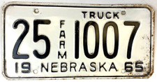 Nebraska 1965 Old Farm License Plate Man Cave Vintage Garage Butler Co Collector picture