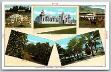 Riverside County Multi View Soil Water Climate Oranges Dates California Postcard picture