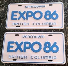 EXPO 86 Vintage Vancouver British Columbia Canada Souvenir Booster License Plate picture