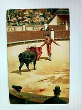 Vintage Postcard 1910's Pasando De Muleta Spain Bull Fighter picture