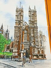VINTAGE LAMONT KITCHEN TOWEL WESTMINSTER ABBEY # 1671 MADE IN THE UK picture