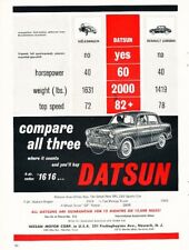 1962 Datsun 4-door Sedan Original Advertisement Print Art Car Ad J273 picture