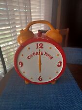 Vintage Cookie Time Cookie Jar Alarm Clock Red White Made In USA 1988 VERY RARE picture