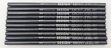 10 Vtg Eberhard Faber Design Ebony 6325 Jet Black Extra Smooth Drawing Pencils picture