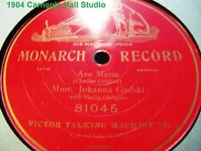 VICTOR MONARCH 81045 1904 Johanna Gadski Sopr BACH GOUNOD AVE MARIA w piano  picture
