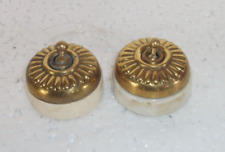 Vintage Brass & Ceramic Vitreous Brand Solid Electric Switches, England picture