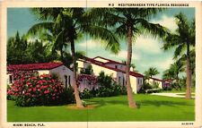 Vintage Postcard- Mediterranean Type Residence, Miami Beach, FL picture