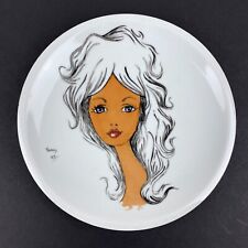 Vintage Painted Blue Eyed Girl Tommy 65 Porcellana Maua Brazil Collectible Plate picture