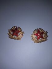 2 Vintage Kokarda Original USSR Soviet Union Russia Badge Army Red Star Hat Pins picture