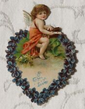 Vintage Valentine, Flat, Cupid With a Wreath of Violets picture
